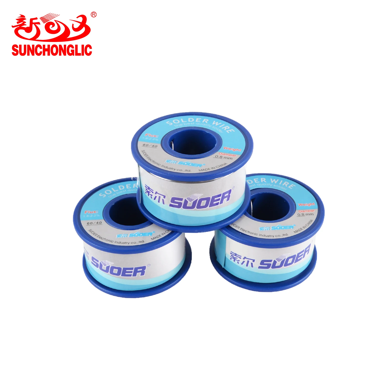 unchonglic 0.6mm (200g) blue 65 / 35 Aluminum Solder Tin Wire Factory Price soldering