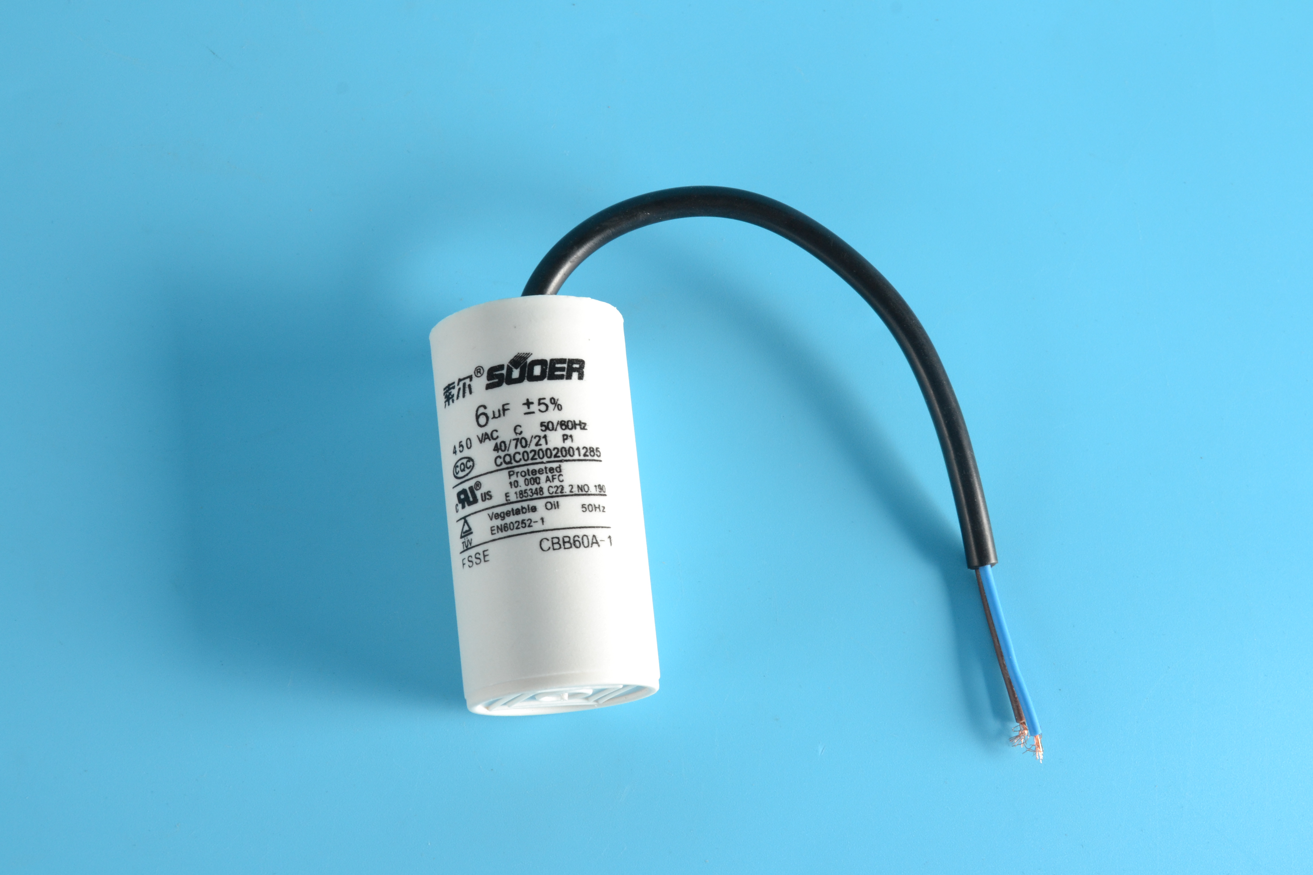 Sunchonglic washing machine capacitor 6uF value connection washing machine motor capacitor for washing machine